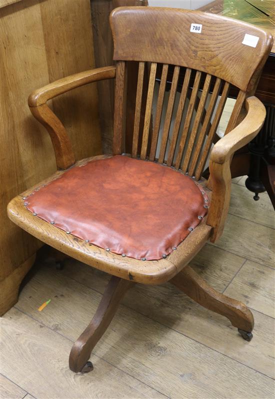 An oak captains chair